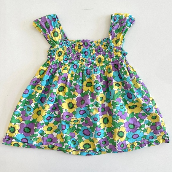 Mini Boden Floral Smocked Sleeveless Dress - Picture 1 of 7